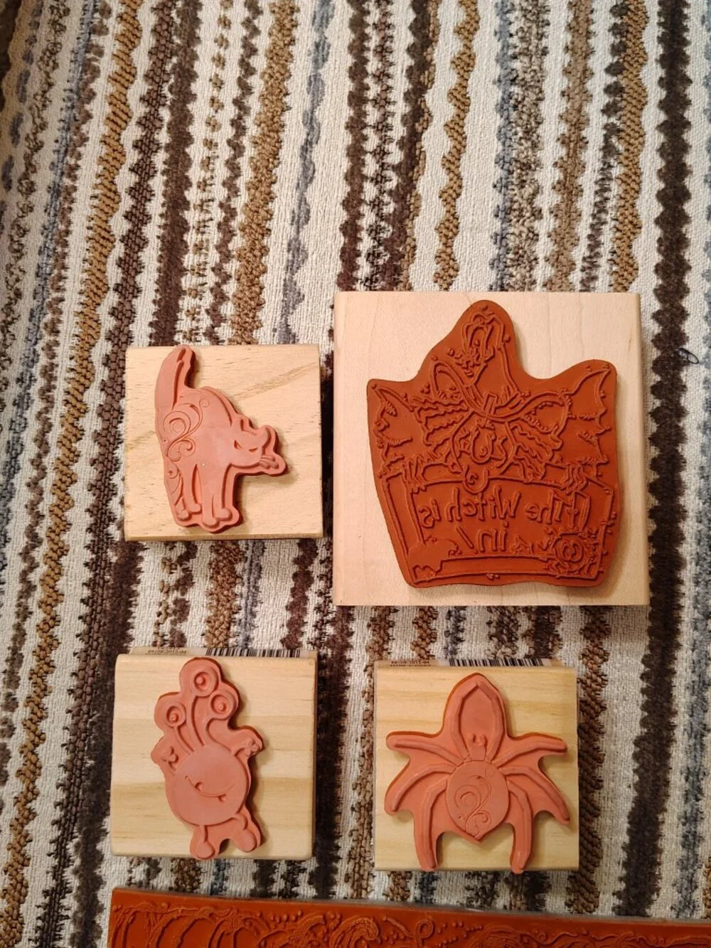 Lot Of Halloween Rubber Stamps Foam Stamps Pumpkins Spider Black Cat Ghost Witch